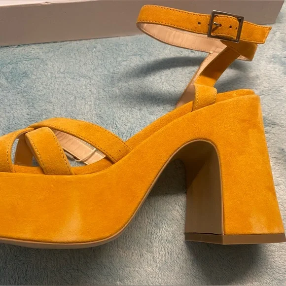 Chiarini Bologna Orange Suede Platform Sandals Sz IT 39, new in box - Picture 8 of 11